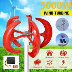 5000W AC 12V-24V - wind turbine generator - lantern - 5 blades motor - vertical axi - kit
