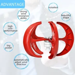 5000W AC 12V-24V - wind turbine generator - lantern - 5 blades motor - vertical axi - kitWind