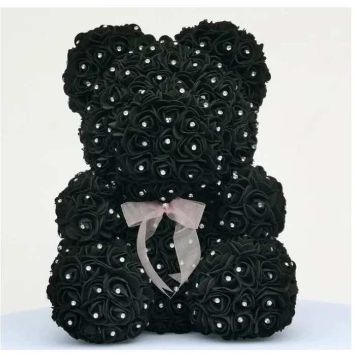 Rose bear - bear made of infinity roses with diamonds - 25 cm - 35 cm