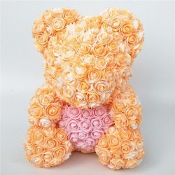 Rose bear - bear made from infinity roses with heart - 25cm - 35cm