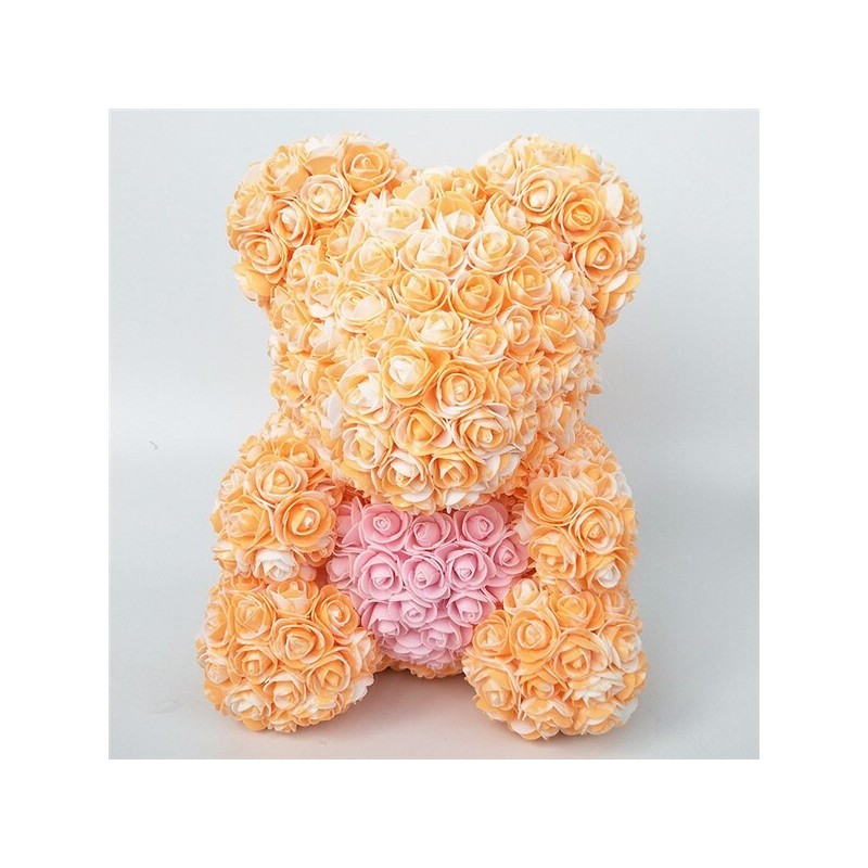 Rose bear - bear made from infinity roses with heart - 25cm - 35cm