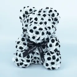 Rose bear - bear made from two-colors infinity roses with a bow - 25 cm - 35 cmValentine's day