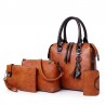 Elegant leather handbag - 4 pieces set