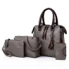 Elegant leather handbag - 4 pieces set