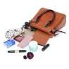 Elegant leather handbag - 4 pieces set