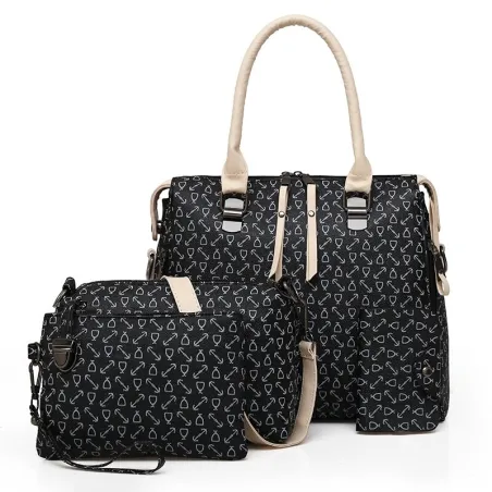 Fashionable leather bag - 4 pieces set