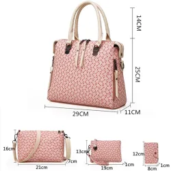 Fashionable leather bag - 4 pieces set