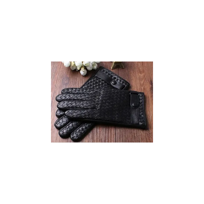 Genuine leather warm winter gloves