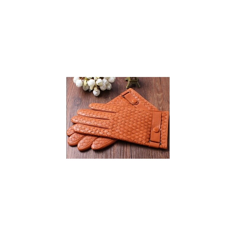 Genuine leather warm winter gloves