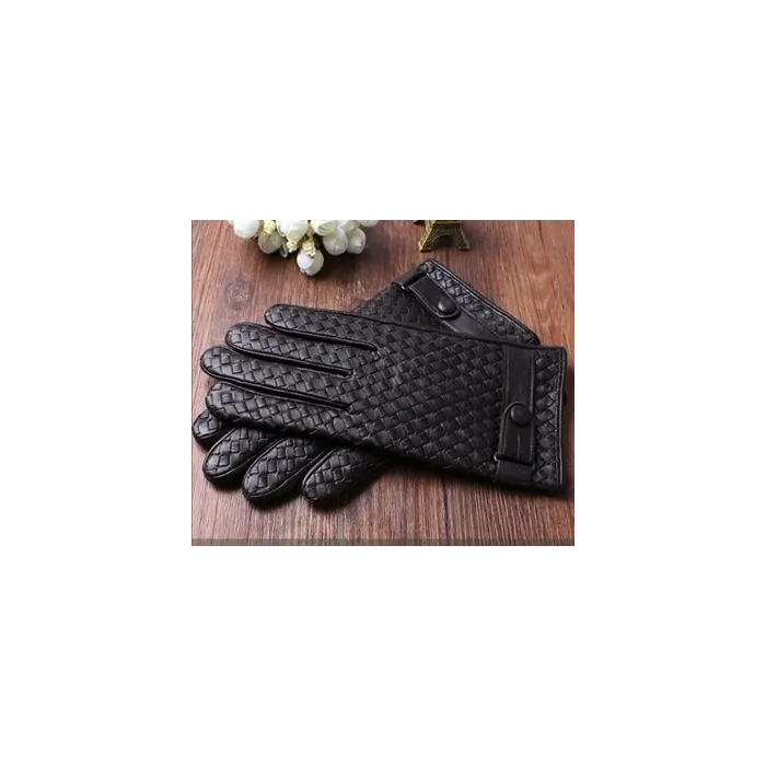 Genuine leather warm winter gloves