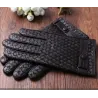 Genuine leather warm winter gloves