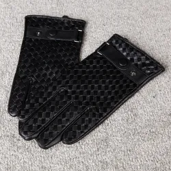 Genuine leather warm winter gloves
