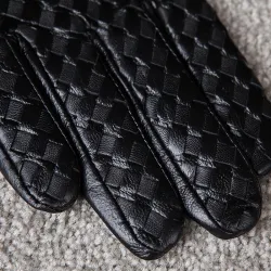Genuine leather warm winter gloves