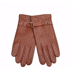 Genuine leather warm winter gloves