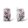 Rose flowers - luxury earrings with cubic zirconia