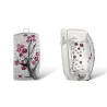 Rose flowers - luxury earrings with cubic zirconia