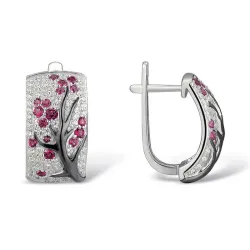 Rose flowers - luxury earrings with cubic zirconia