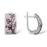 Rose flowers - luxury earrings with cubic zirconia