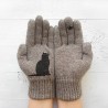 Cashmere gloves with kitten