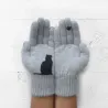 Cashmere gloves with kitten
