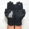 Cashmere gloves with kitten