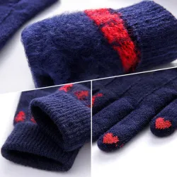 Knitted warm gloves with touch screen function