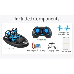 JJRC H36F Terzetto 1/20 2.4G - 3 in 1 - RC flying drone - land driving boat - RTR modelBoats