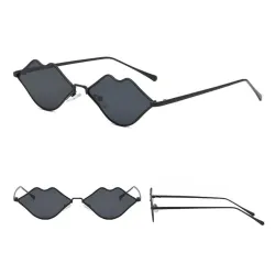 Lippenförmige Sonnenbrille mit Metallrahmen