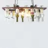 Vintage - hanging bottles holder - iron ceiling lamp - E27 LED