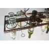 Vintage - hanging bottles holder - iron ceiling lamp - E27 LED