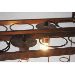 Vintage - hanging bottles holder - iron ceiling lamp - E27 LED