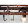 Vintage - hanging bottles holder - iron ceiling lamp - E27 LED