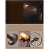 Bicycle & water pipe - vintage LED Edison light - wall lamp