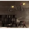 Bicycle & water pipe - vintage LED Edison light - wall lamp