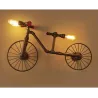 Bicycle & water pipe - vintage LED Edison light - wall lamp