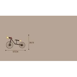 Bicycle & water pipe - vintage LED Edison light - wall lamp