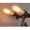 Bicycle & water pipe - vintage LED Edison light - wall lamp