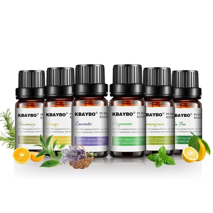 10ml * 6 - Ätherische Öle für Luftbefeuchter - Lavendel - Teebaum - Zitronengras - Rosmarin - Orange - Pfefferminze